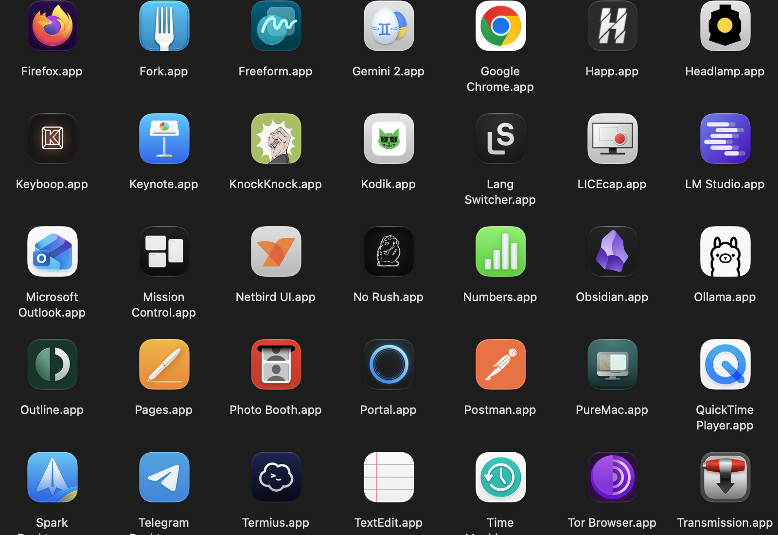 Сетка приложений в /Applications